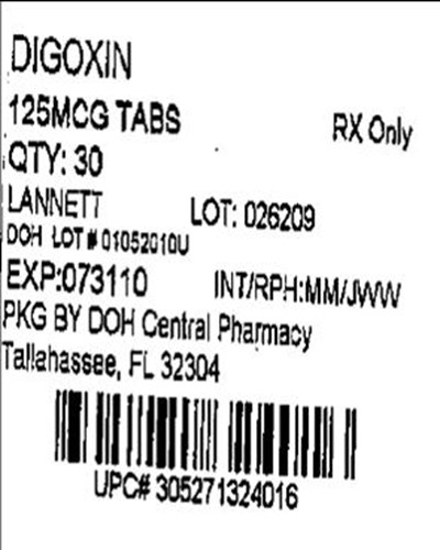Label Image 125ug (Digoxin 125mcg(lannett))